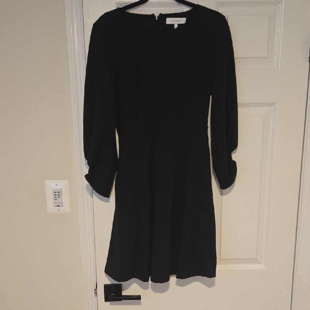 Lark & Ro Black 3/4 Sleeve Dress